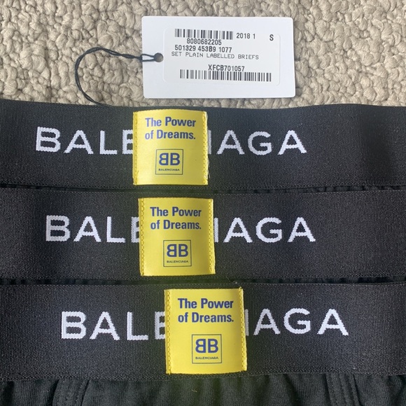 Balenciaga Men’s Logo 3-Piece Brief Underwear Set - Picture 2 of 9